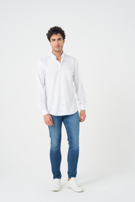 Leo Chevalier Men's Knit Button Down LS Shirt