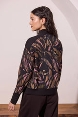 Tribal Women's Mock Neck Printed Combo Rib Top