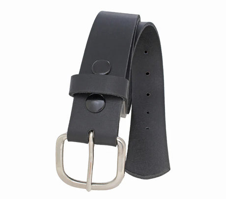 Custom Leather Men's Oversize Heavyweight Work Belt - Black