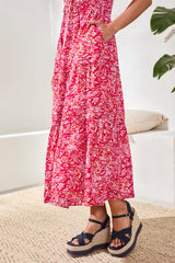 Tribal Women's Lined Drawcord Maxi Dress