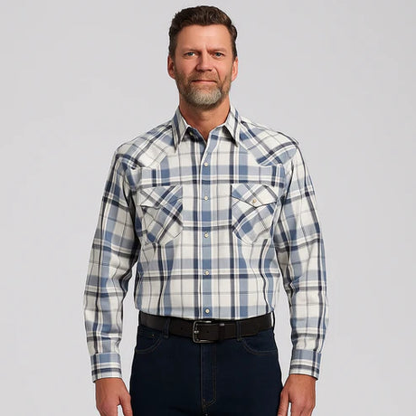 MWG Men's Plaid Longsleeve Snap Shirt