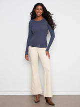 Charlie B Women's Tencel Rib Long Sleeve Crew Neck Top