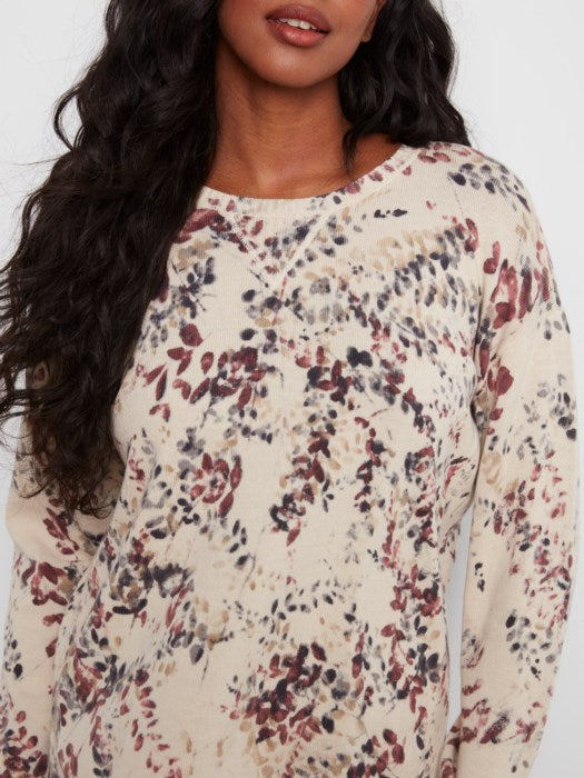 Charlie B Women's Long Sleeve Rounded Hem Crew Sweater