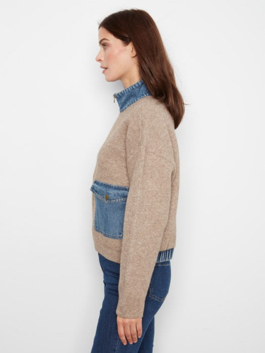 Charlie B Women's Long Sleeve Zipped Sweater Jacket