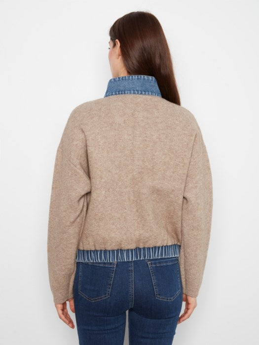 Charlie B Women's Long Sleeve Zipped Sweater Jacket