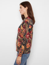 Charlie B Women's LS Drop Shoulder Zipper Detail Sweater