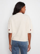 Charlie B Women's Embroidery Hearts Balloon Shape Sweater