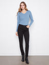 Charlie B Women's Cuffed Slim 5-Pocket Colored Twill Pants