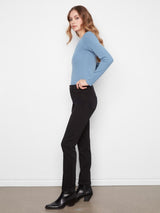 Charlie B Women's Cuffed Slim 5-Pocket Colored Twill Pants