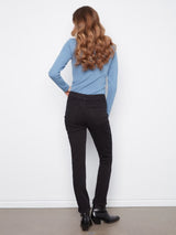 Charlie B Women's Cuffed Slim 5-Pocket Colored Twill Pants
