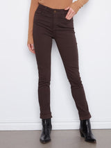 Charlie B Women's Cuffed Slim 5-Pocket Colored Twill Pants