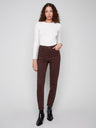 Charlie B Women's Cuffed Hem Slim 5-Pocket Twill Pants
