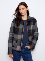 Charlie B Women's Reversible Plaid Leather Binding Jacket