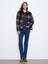 Charlie B Women's Reversible Plaid Leather Binding Jacket