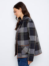 Charlie B Women's Reversible Plaid Leather Binding Jacket