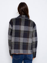 Charlie B Women's Reversible Plaid Leather Binding Jacket