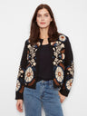 Charlie B Women's Edge to Edge Embroidered Basketweave Jacket