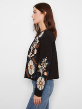Charlie B Women's Edge to Edge Embroidered Basketweave Jacket