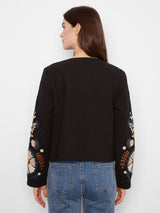 Charlie B Women's Edge to Edge Embroidered Basketweave Jacket