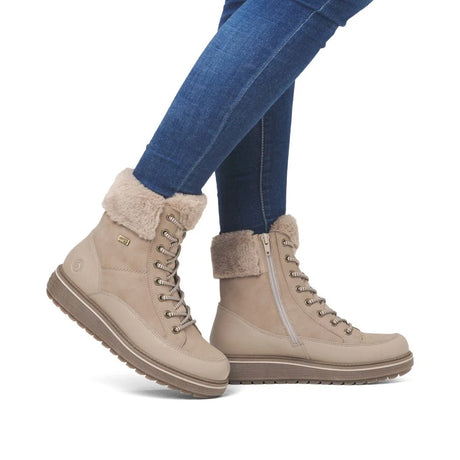 Remonte Women's Lace-Up Zip Mid Height Boots