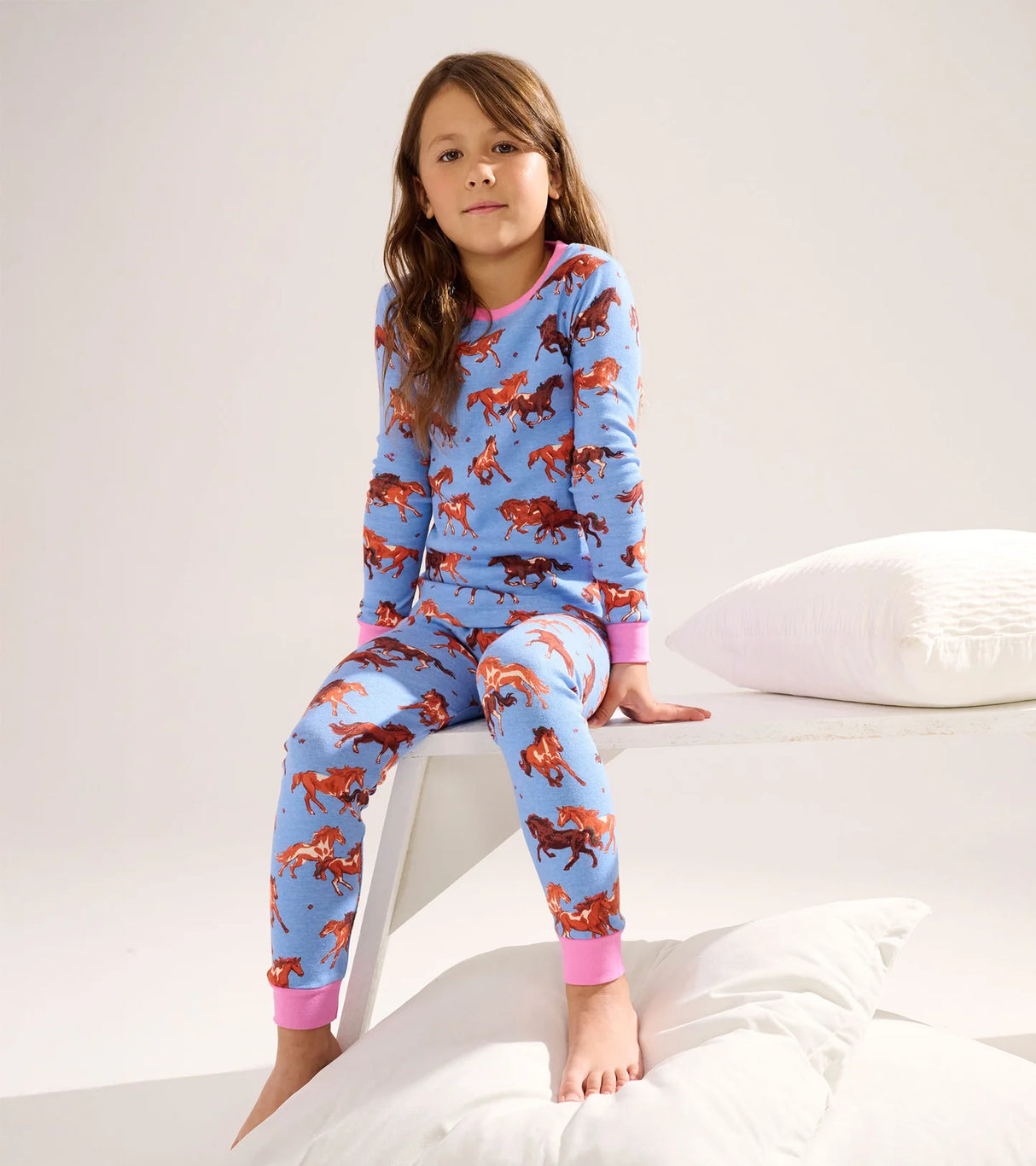 Hatley Kids/Youth Girls Horses Cotton PJ Set