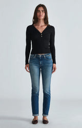 Mavi Women's Kathleen Mid Used Feather Blue Jeans
