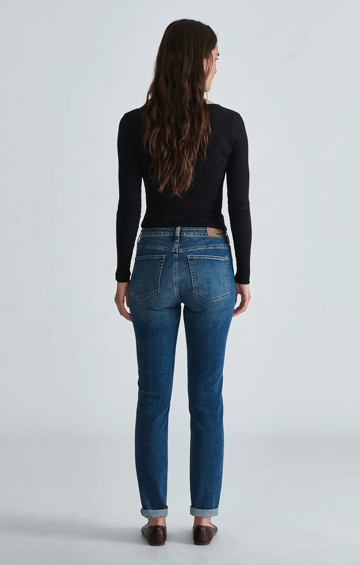 Mavi Women's Kathleen Mid Used Feather Blue Jeans