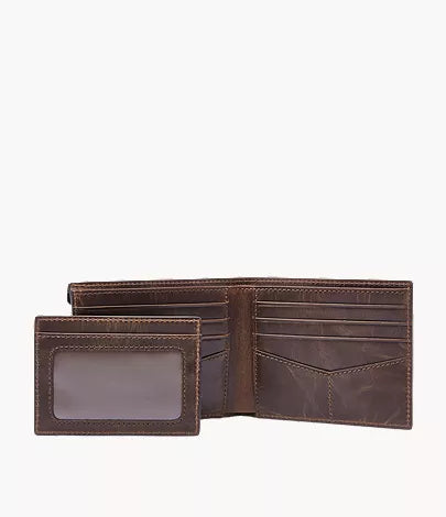Fossil Men's Derrick Sliding 2-in-1 Wallet Dark Brown