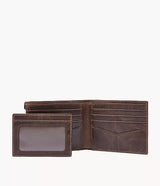 Fossil Men's Derrick Sliding 2-in-1 Wallet Dark Brown