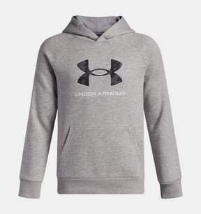 Under Armour Youth Boys Rival Fleece Big Logo Hoodie - Mod Grey
