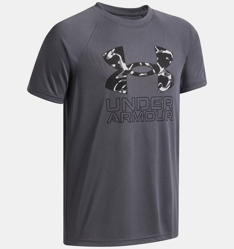 Under Armour Youth Boys Tech Hybrid Short Sleeve T-Shirt - Castlerock