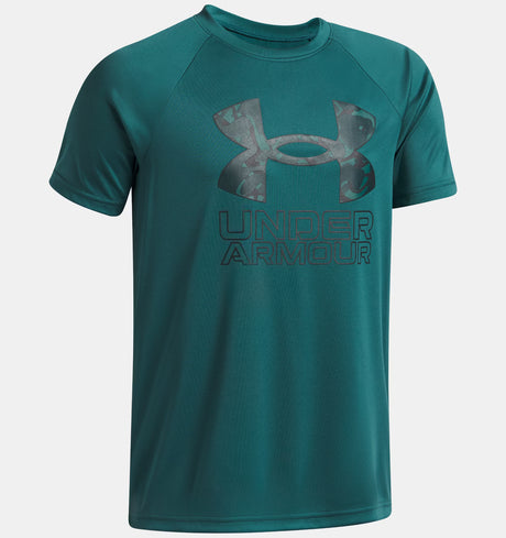 Under Armour Youth Boys Tech Hybrid Short Sleeve T-Shirt - Rack Green