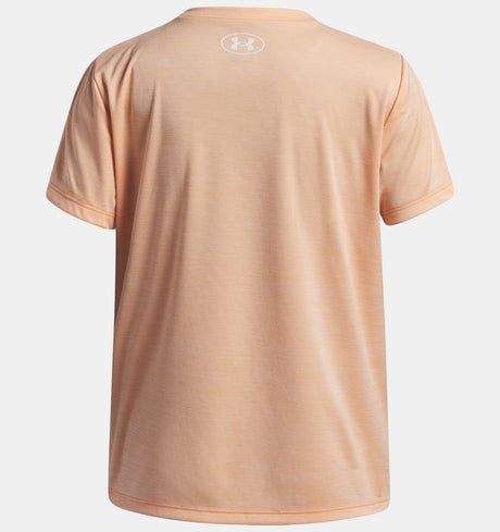Under Armour Youth Girls Tech Twist Logo Short Sleeve T-Shirt - Orange Bloc
