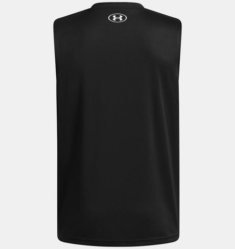 Under Armour Youth Boys Tech Hybrid Print Tank Top - Black/White