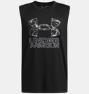 Under Armour Youth Boys Tech Hybrid Print Tank Top - Black/White