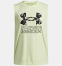 Under Armour Youth Boys Tech Hybrid Print Tank Top - Faded Green