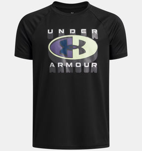 Under Armour Youth Boys Tech Graphic Short Sleeve T-Shirt - Black/White