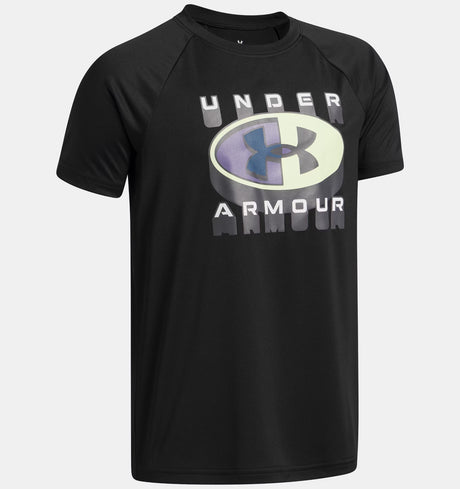 Under Armour Youth Boys Tech Graphic Short Sleeve T-Shirt - Black/White