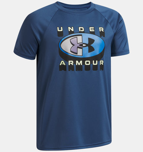 Under Armour Youth Boys Tech Graphic Short Sleeve T-Shirt - Wham Blue