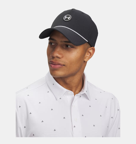 Under Armour Men's Drive Mid Rope Adjustable Hat - Black/White