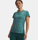Under Armour Women's Tech Twist V-Neck Short Sleeve T-Shirt - Rack Green