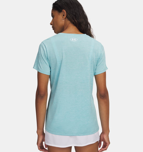 Under Armour Women's Tech Twist V-Neck Short Sleeve T-Shirt - Blue Haze