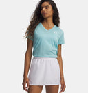 Under Armour Women's Tech Twist V-Neck Short Sleeve T-Shirt - Blue Haze