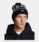 Under Armour Men's Halftime Pom Beanie - Black/White