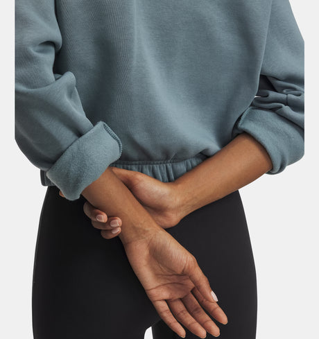 Under Armour Women's Rival Fleece Piped Crew - Jasper Blue