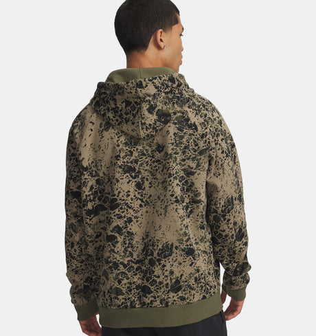 Under Armour Men's Rival Fleece Printed Hoodie - Marine Green
