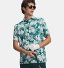 Under Armour Men's Matchplay Printed Polo - Rack Green/White