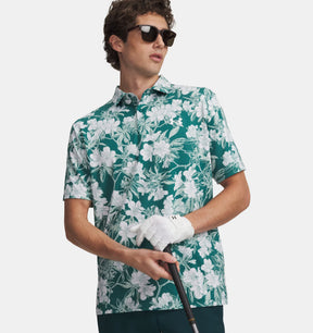 Under Armour Men's Matchplay Printed Polo - Rack Green/White