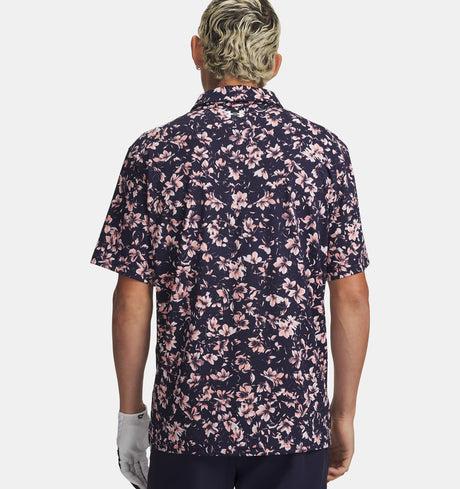 Under Armour Men's Matchplay Printed Polo - Midnight Navy/Pink