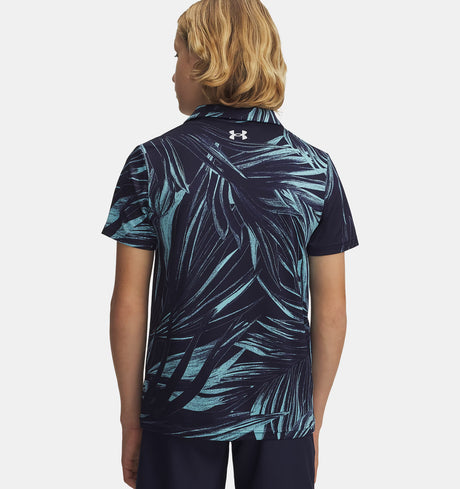 Under Armour Youth Boys Matchplay Printed Boys Polo - Midnight Navy